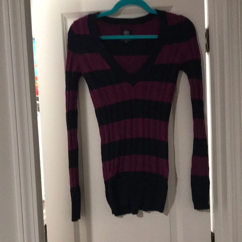 Purple and navy sweater